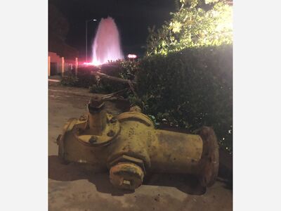 Fire Hydrant Hit on Sunland Blvd